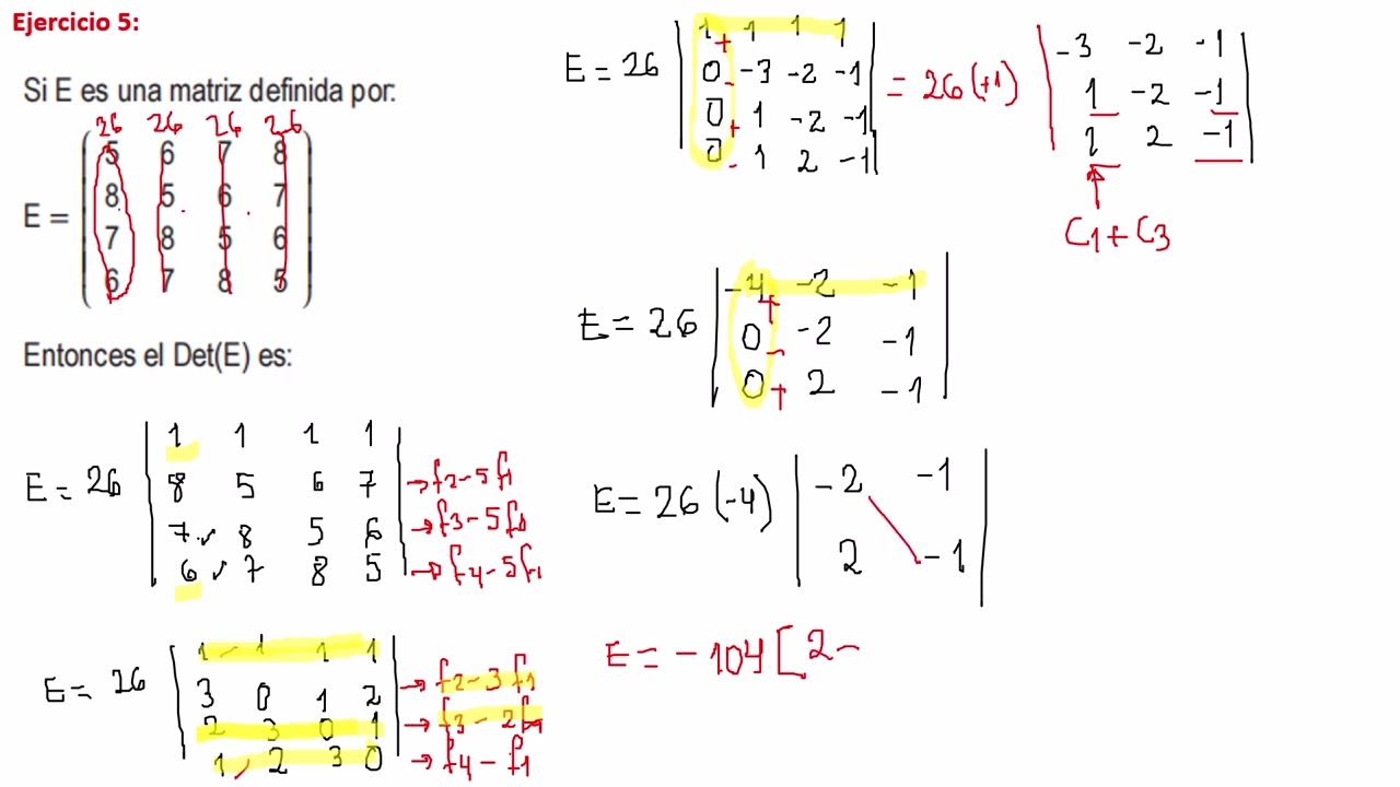 Ejercicios extras 5; 6 y 7   DETERMINANTES