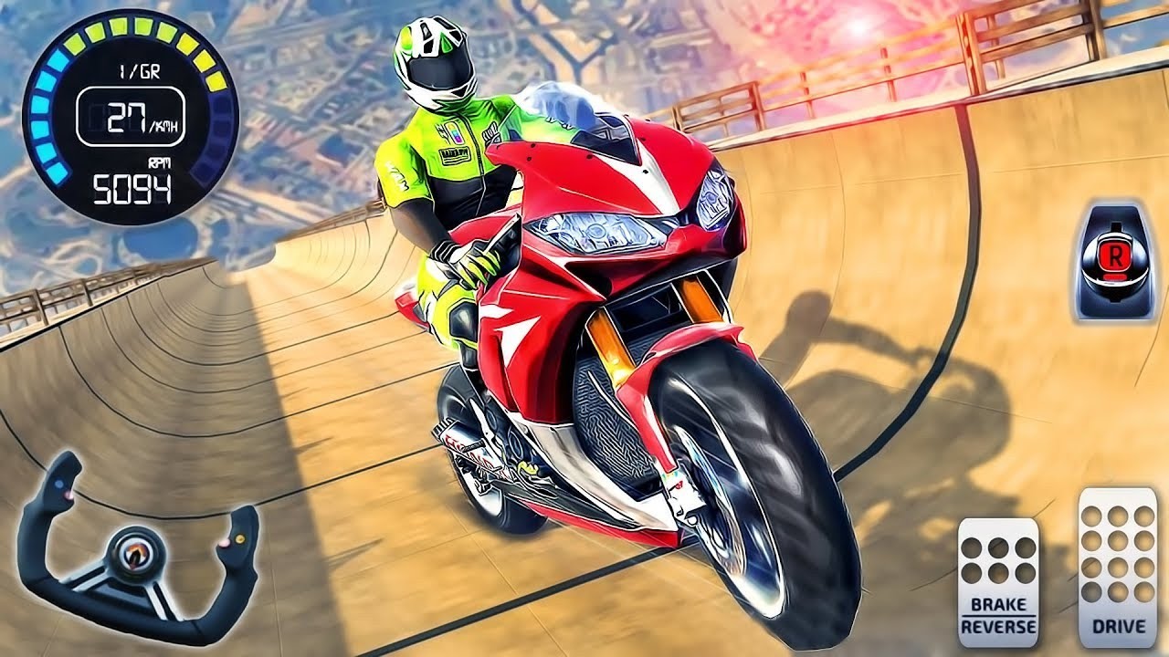 Mega Ramp GT Bike Stunt Racing Simulator - Mega Ramp Bike Racing Simulator 3D - Android GamePlay