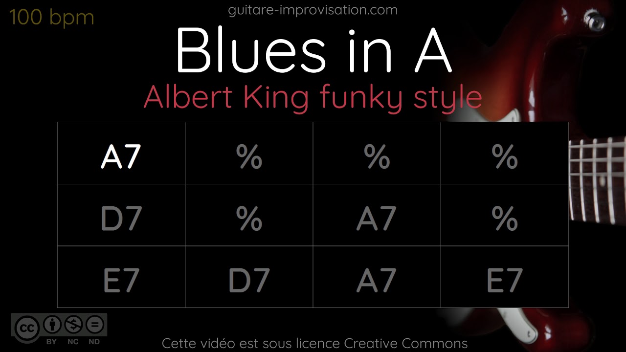 Blues in A / Albert King Funky Style // 100 bpm