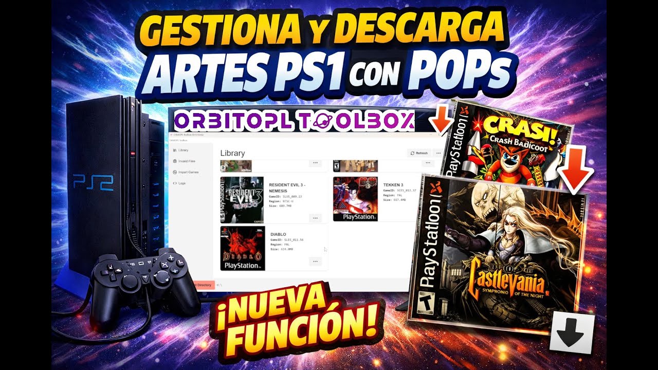 ¡POR FIN! OrbitOPL-ToolBox ya gestiona Artes PS1 (POPs) en PS2  BETA 0.1.0