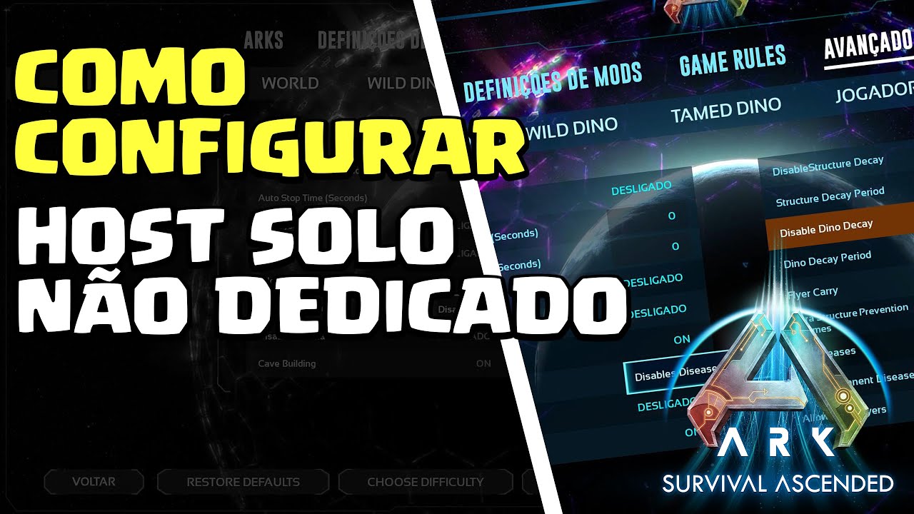 COMO CONFIGURAR HOST SOLO / N&Atilde;O DEDICADO NO ARK: SURVIVAL ASCENDED - TUTORIAL COMPLETO