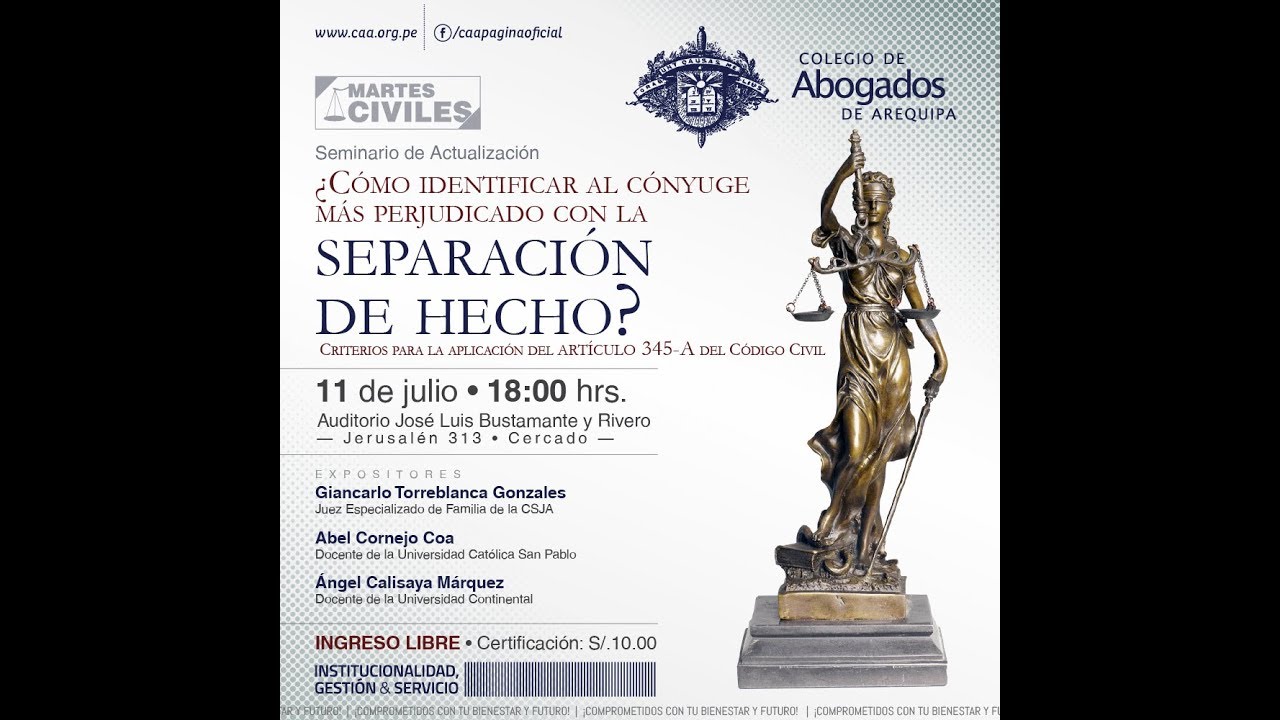 SEMINARIO: ¿COMO IDENTIFICAR AL CÓNYUGE MÁS PERJUDICADO CON LA SEPARACIÓN DE HECHO?