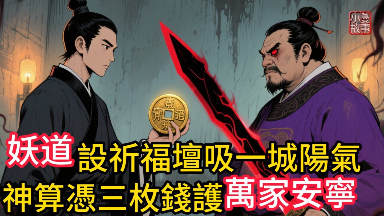 妖道設祈福壇吸一城活人陽氣，神算憑三枚銅錢護萬家安寧！外表華麗的虛僞邪惡終究敵不過内心樸實的真實善良。以善養心，成就正道之光！#民間故事 #故事頻道 #感人故事 #睡前故事 #講故事 #懸疑故事