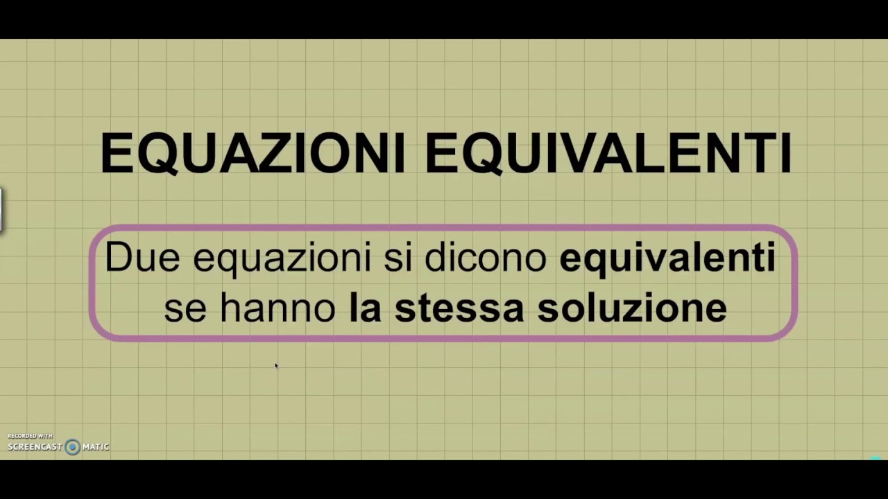 Equazioni equivalenti