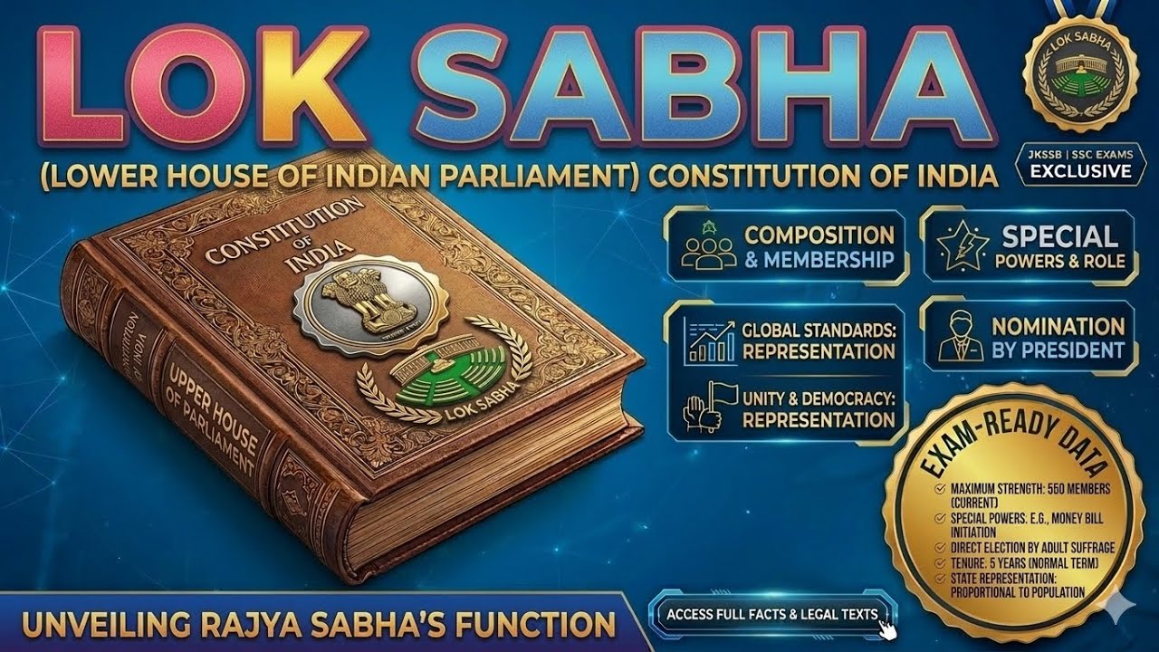 LOK SABHA (LOWER HOUSE OF INDIAN PARLIAMENT) CONSTITUTION OF INDIA