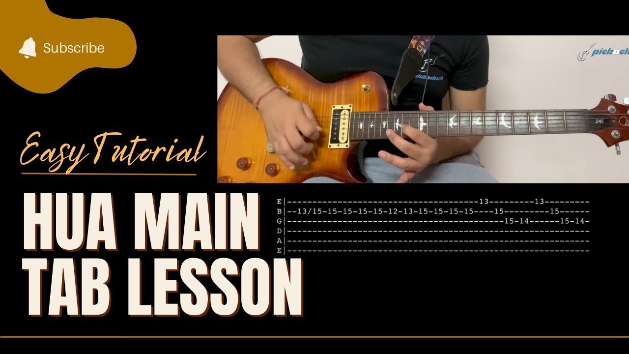 Hua Main (Animal) Guitar Solo Lesson with Tabs | Easy Guitar Tutorial | Pickachord