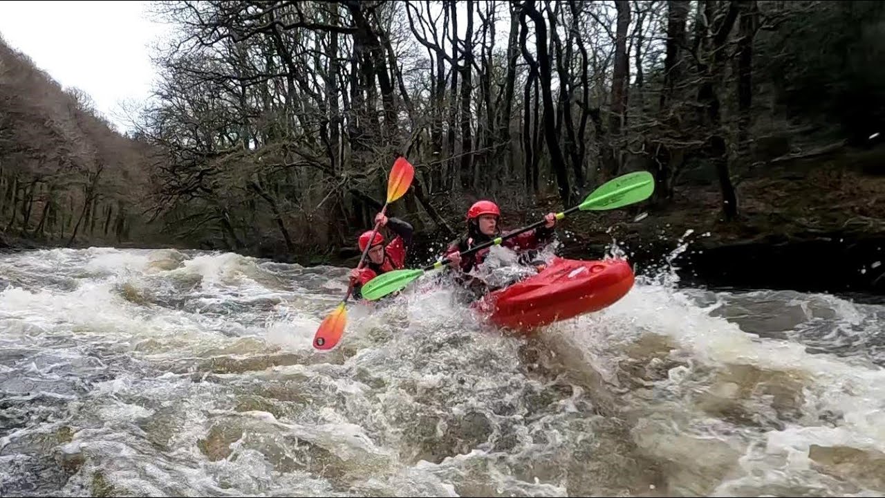 Taking my girlfriend down the dart loop in a double kayak at 1.7m