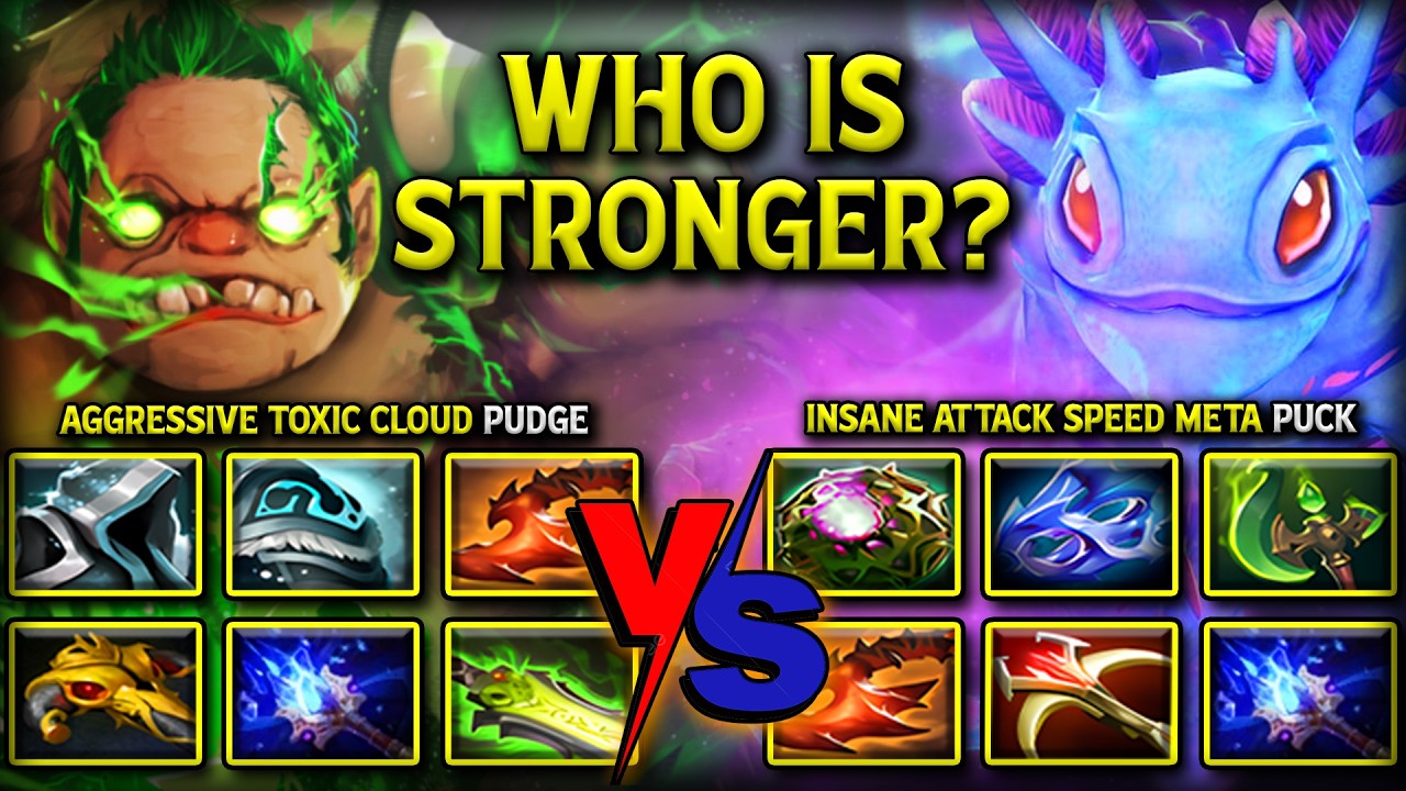 WHO IS STRONGER? | Aggressive Toxic Cloud Monster Pudge Versus Insane Attack Speed Meta Puck DotA 2