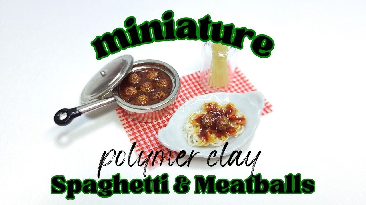 Super Easy Spaghetti & Meatballs | Polymer Clay Tutorial | Miniature DIY