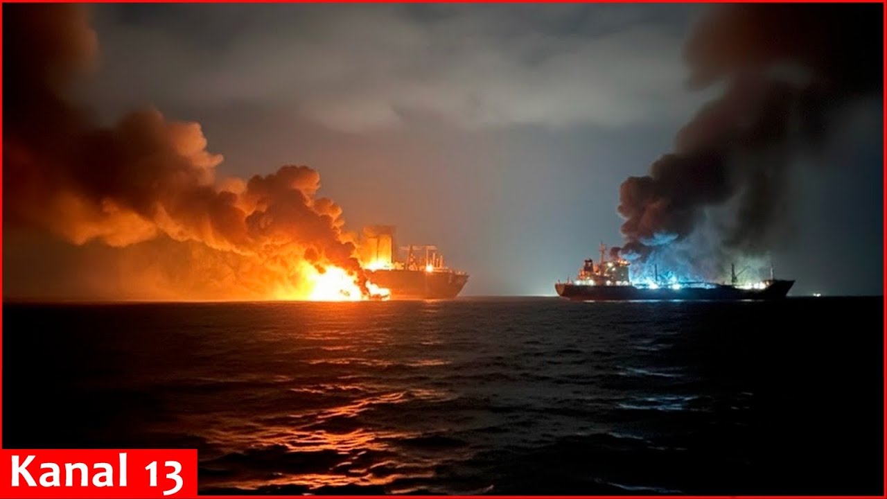 Взрывы на двух танкерах российского теневого флота в Черном море &mdash; корабли загорелись