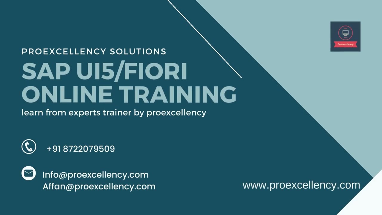 SAP UI5/ Fiori Online Training Learn from Real-Time Trainer by proexcellency