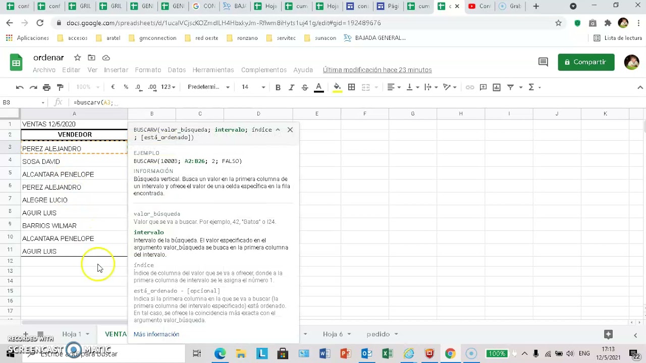 BUSCARV en Google Sheets -la Hoja de calculo de Google #googlesheets #buscarv #hojadecálculo