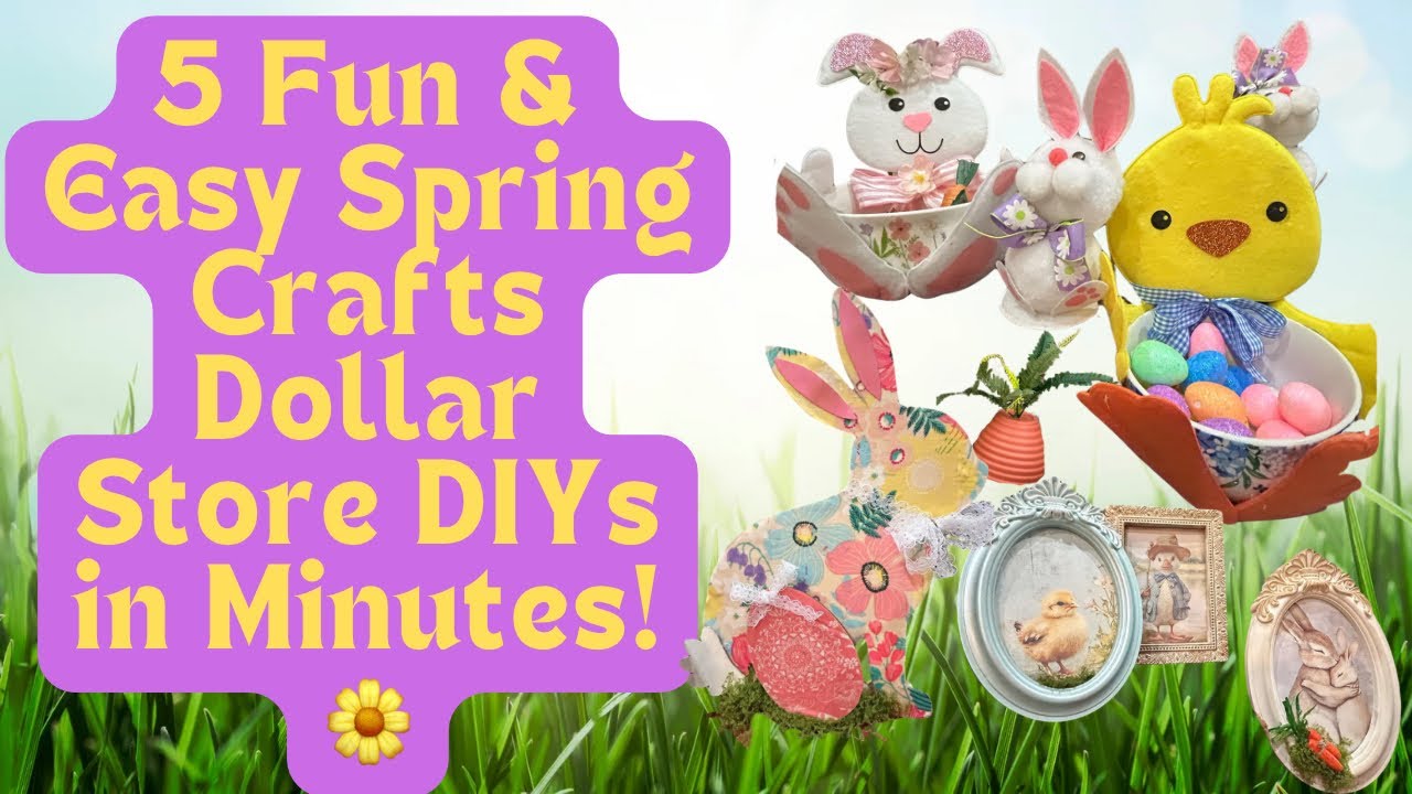 5 Fun & Easy Spring Crafts   Dollar Store DIYs in Minutes!🌼