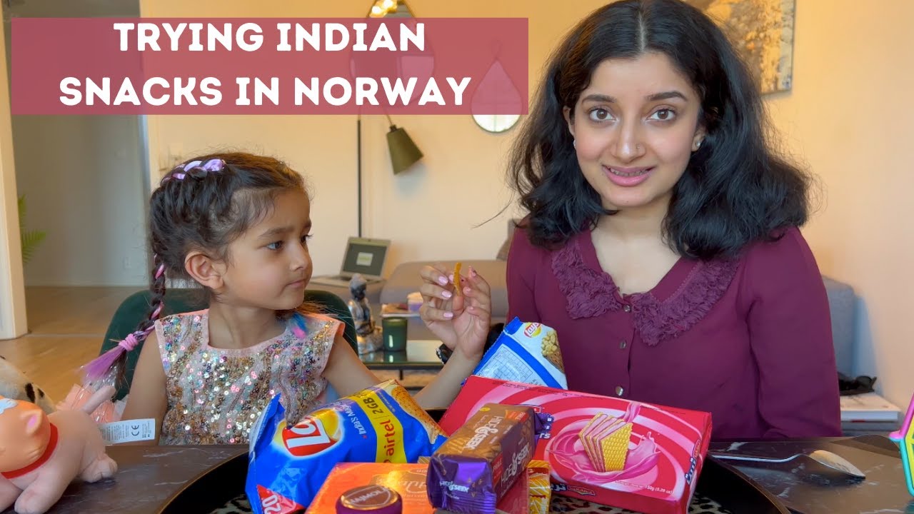 TASTING POPULAR INDIAN SNACKS FOR THE FIRST TIME IN NORWAY | Indian Snacks In Norway