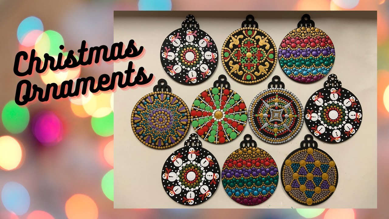 Christmas ornaments Dot Art - Rounds - 7 unique designs