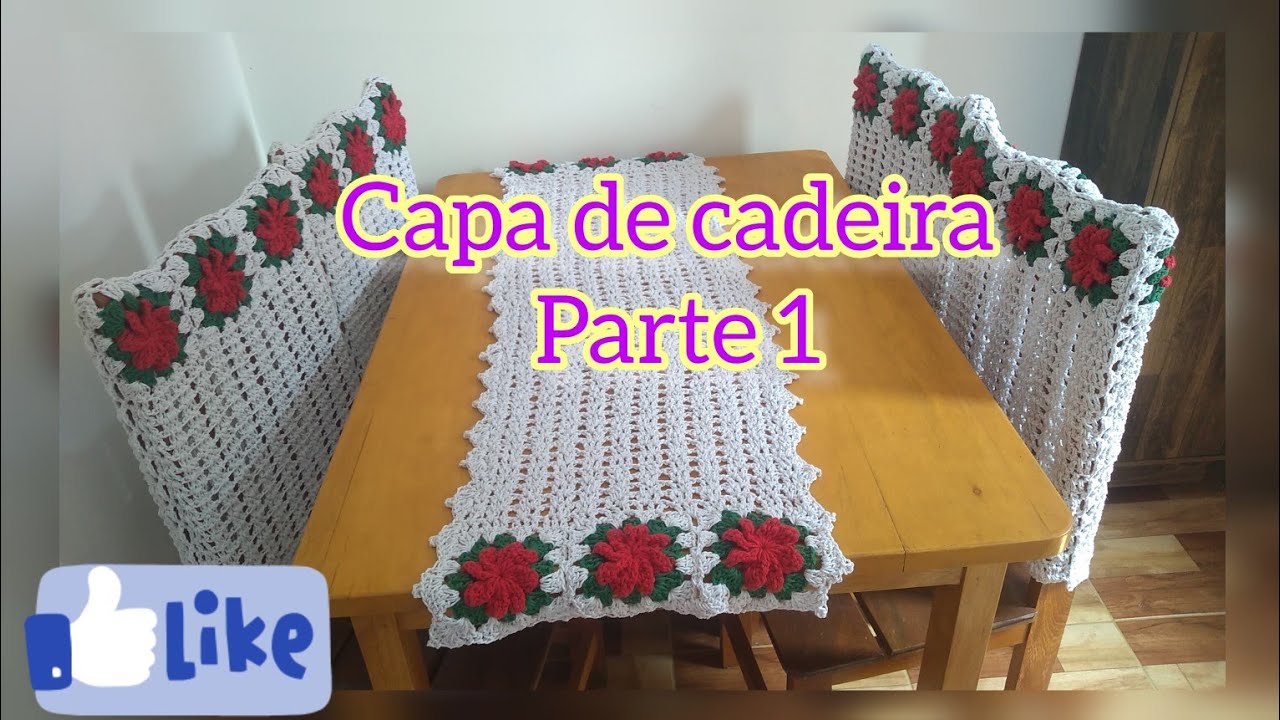 capa de  cadeira de crochê parte:1 vídeo aula completa passo a passo 😍📢🧶