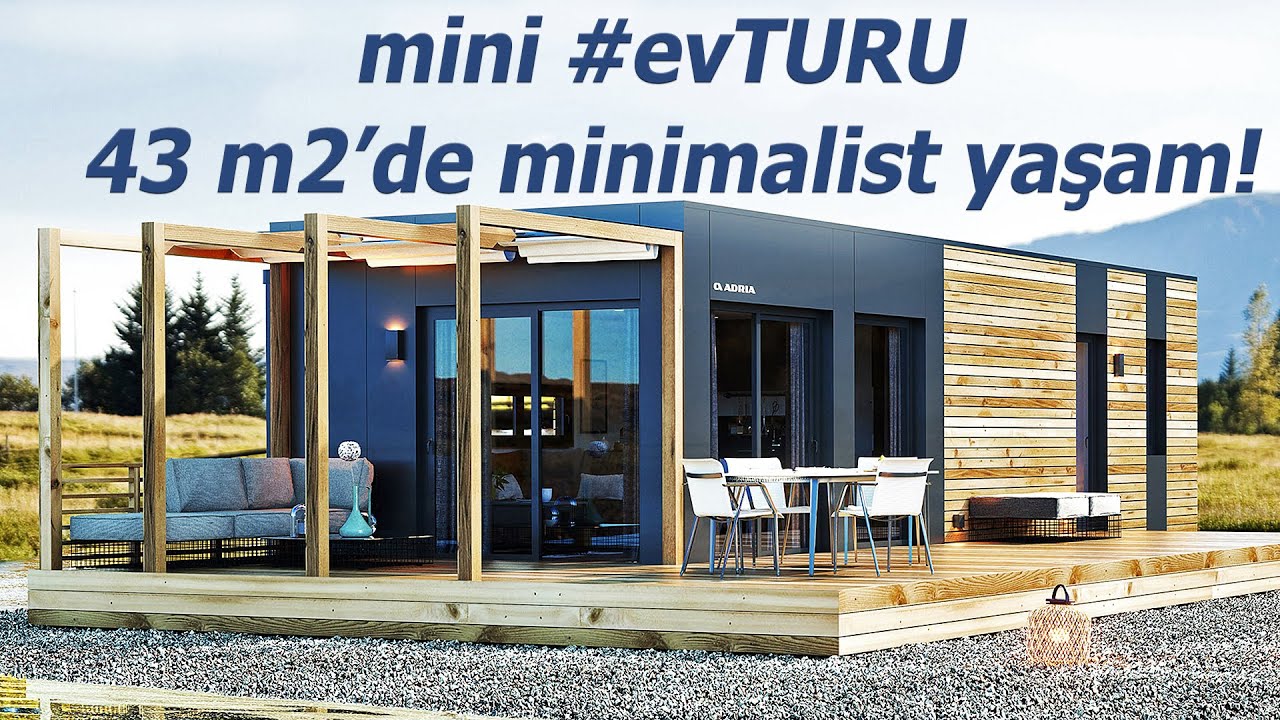 TEK KATLI KÖY EVİ 43 m2'de Minimalist YAŞAM | EV TURU PREFABRİK & İKEA TARZI EV Kontainer | #DüşYola