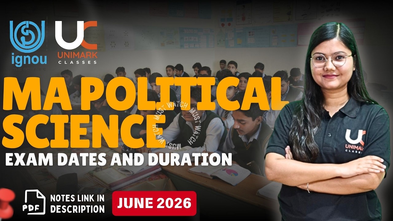 IGNOU MA Political Science Datesheet TEE Exams June 2026 | 1st Year and 2nd Year | Unimark Classes