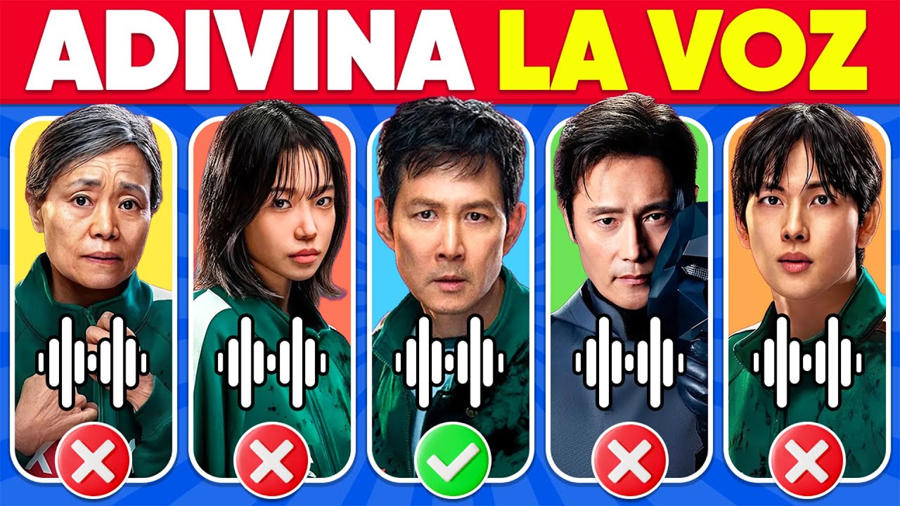 Adivina El Personaje de EL JUEGO DEL CALAMAR 3 😱🤔456💚Líder🖤Jugadora 222💙👧Adivina La Voz
