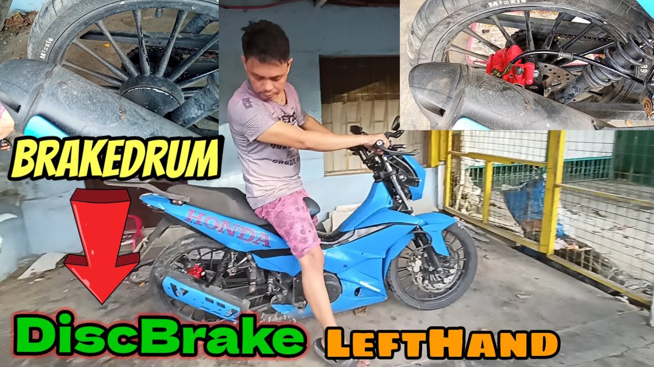 D.I.Y CONVERT BRAKEDRUM TO DISCBRAKE LEFTHAND | Honda Xrm |