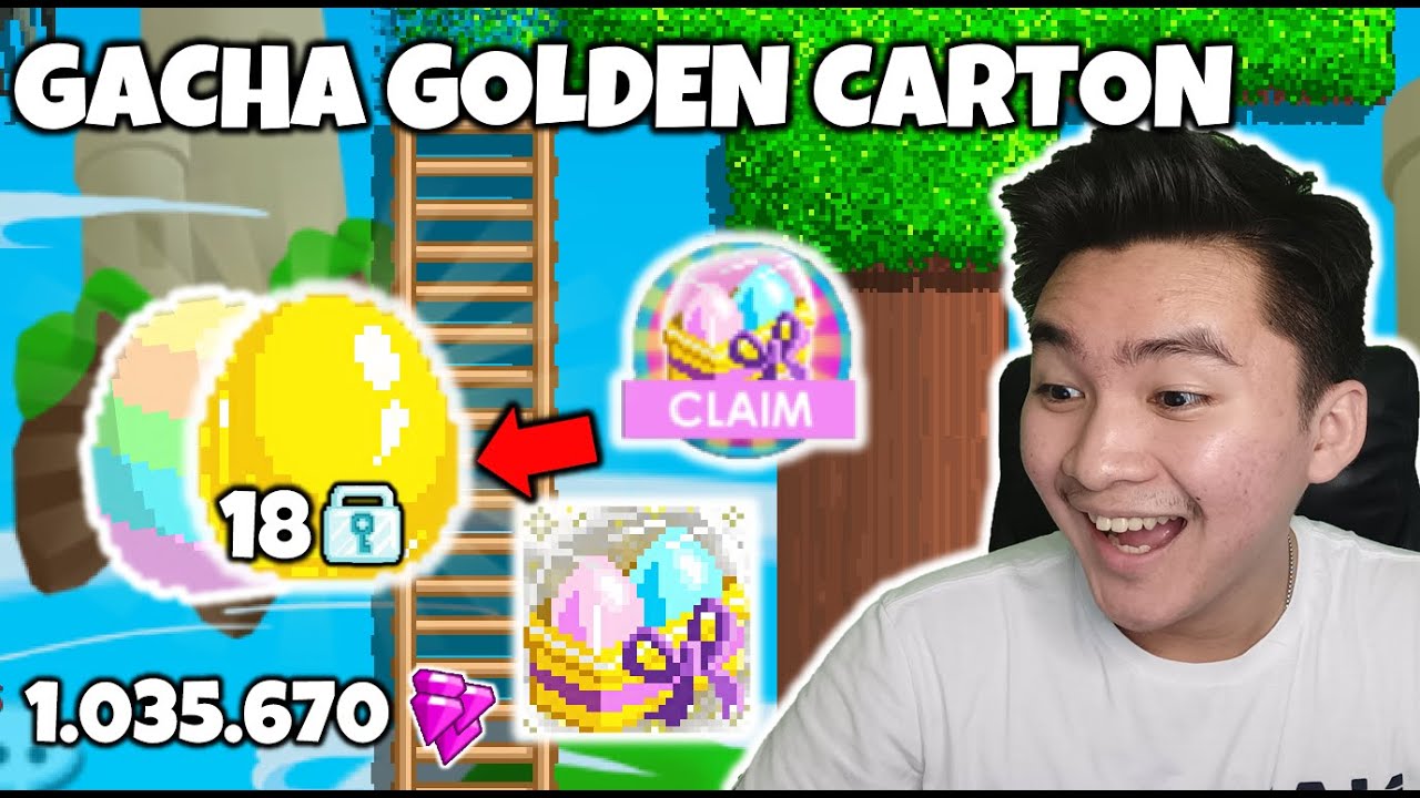 Gacha Golden Egg Carton!! Manen Telur Modal 1Jt Gems! | Growtopia Easter Gacha Profit 2023