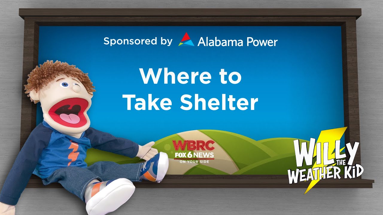 Willy the Weather Kid learns about where to take shelter