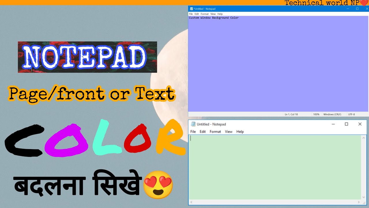 How To change NOTEPAD page color || change #NOTEPAD #Text color || #Tips #Tricks