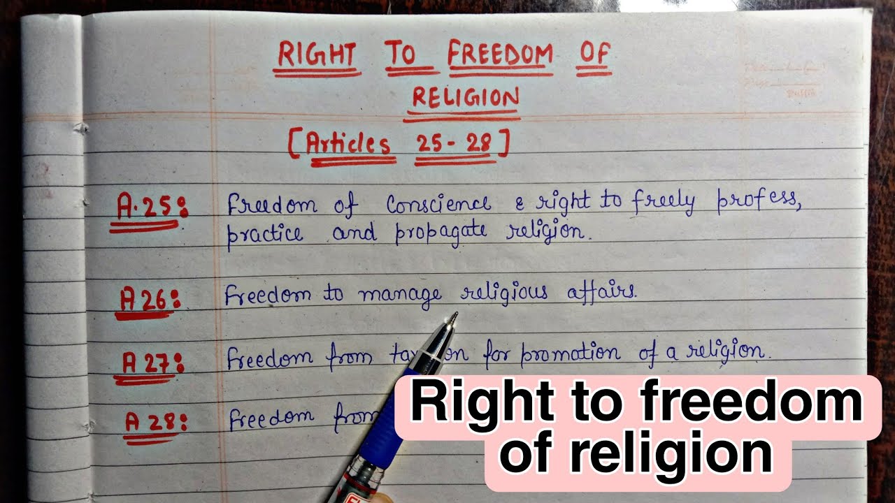 Right to freedom of religion (Articles25-28) || Notes || Lec.16||Indian Polity || An Aspirant !