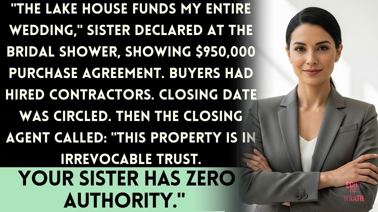 Sister Sold My Lake Property For Her Wedding—Until The Closing Agent Found The Trust Documents