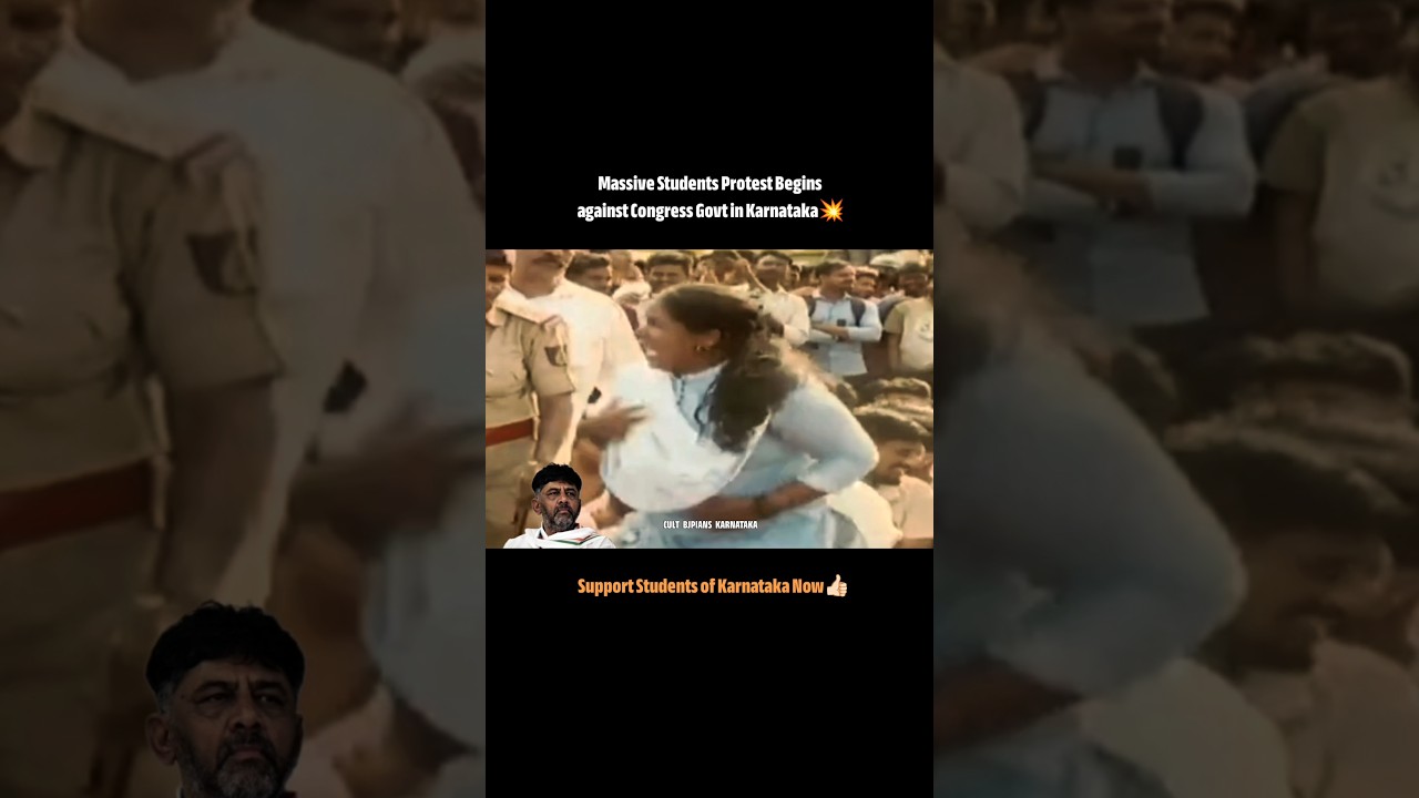 Massive Students Protest begins against Congress in Karnataka🔥 #shorts #dkshivakumar