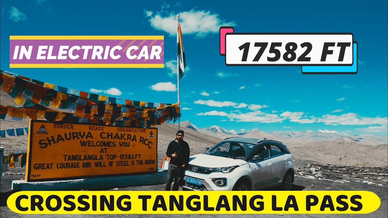 Nexon ev crossing 17582 ft | Manali to Ladakh in Electric Car | Dangerous Roads