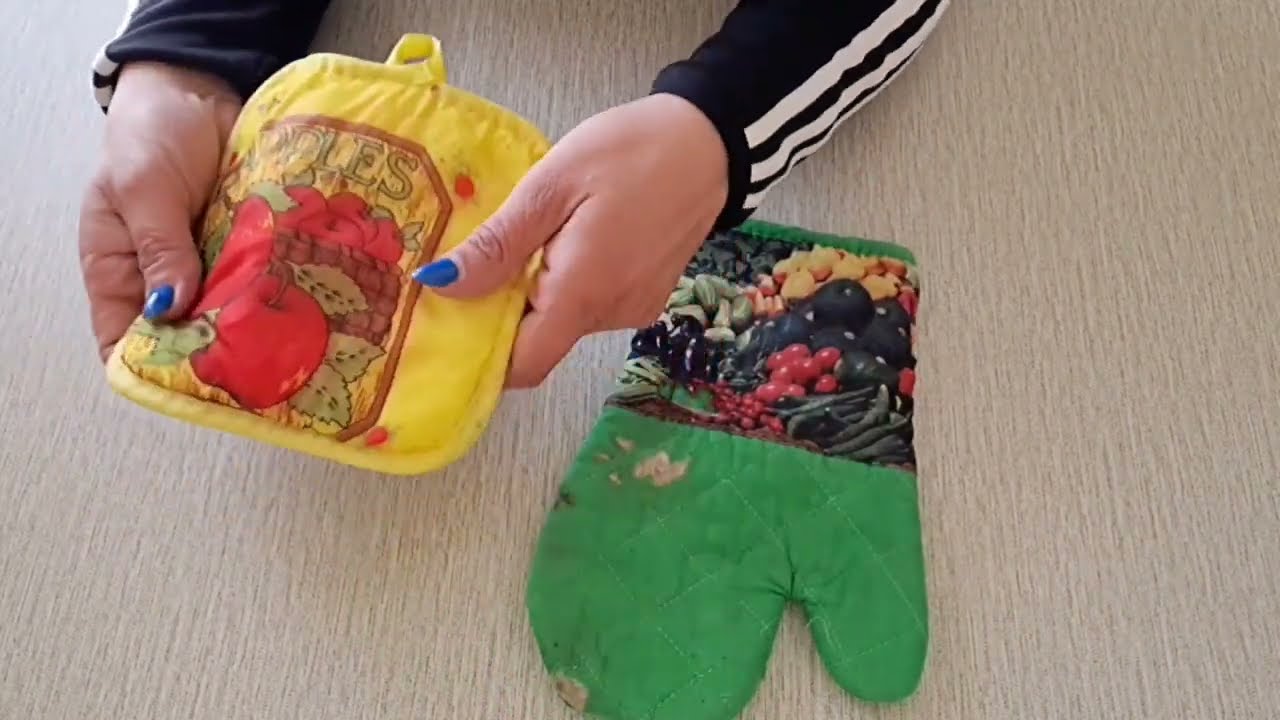 NON BUTTARE IL TUO VECCHIO GUANTO DA FORNO E PRESINA TUTORIAL DI RICICLO