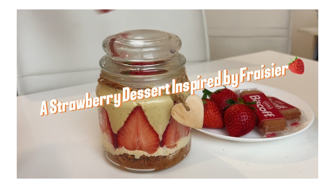 Valentine’s Strawberry Dessert in a Jar | Inspired by Fraisier, Handmade Gift Idea 