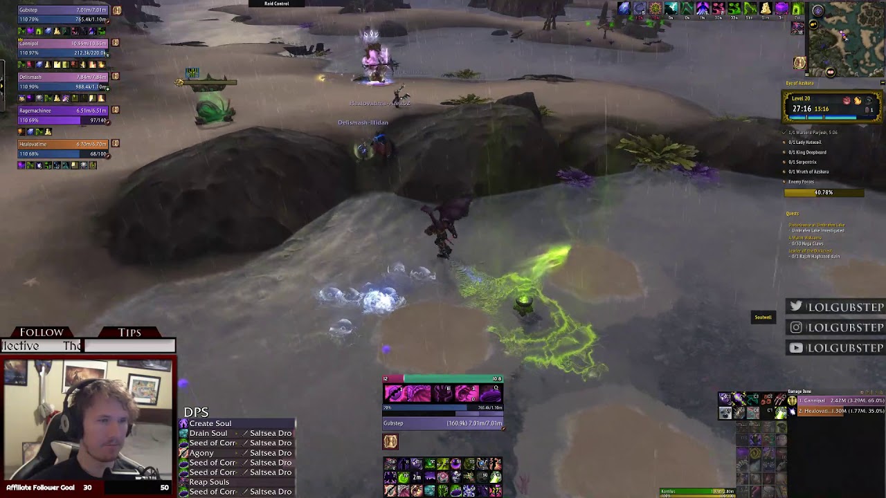 +20 Eye of Azshara (1 Chest) - Affliction Warlock PoV 7.3.5
