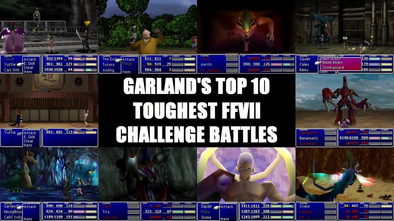 Garland's Top 10 Toughest Final Fantasy VII Challenge Battles