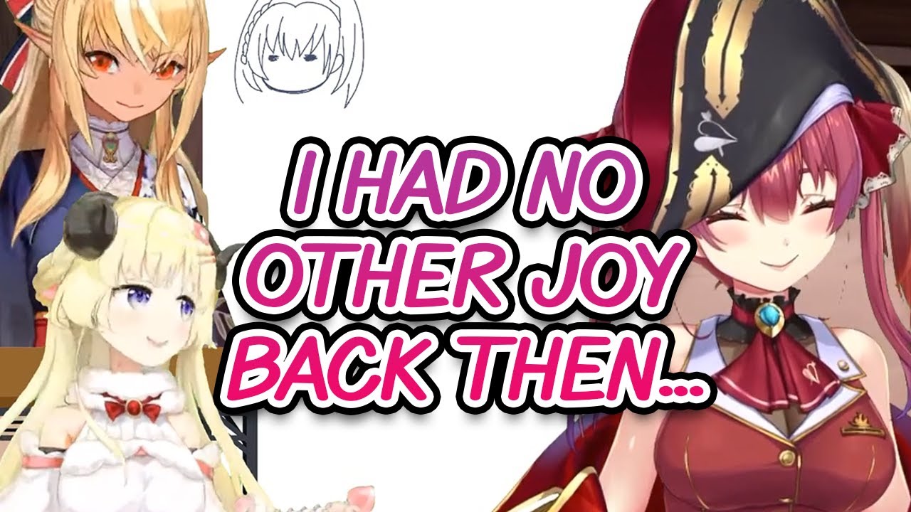 A conversation about Yokai Watch leads into Marine's dark past... (w/ Watame & Flare) [Hololive]