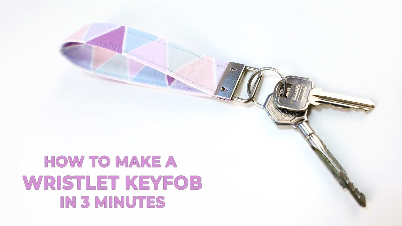 How to Make a Key Fob Keychain // Easy DIY Wristlet Key Fob Sewing Tutorial