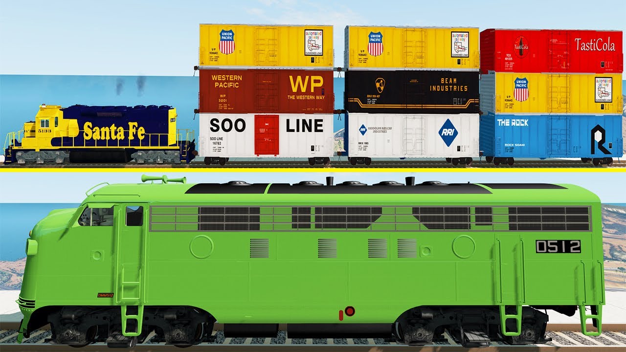 Long Train Vs. Short Train | BeamNG Drive