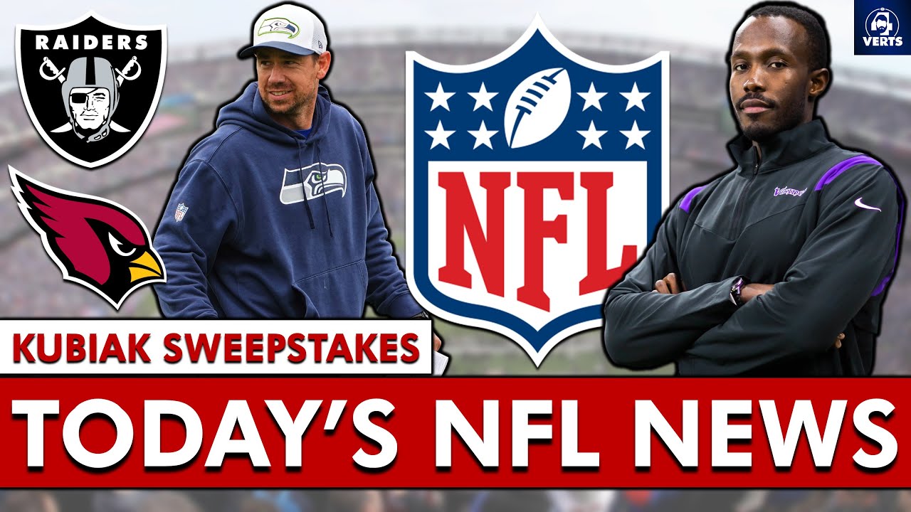 BIG NFL News: Raiders & Cardinals Battling For Klint Kubiak + Vikings FIRE GM Kwesi Odofo-Mensah