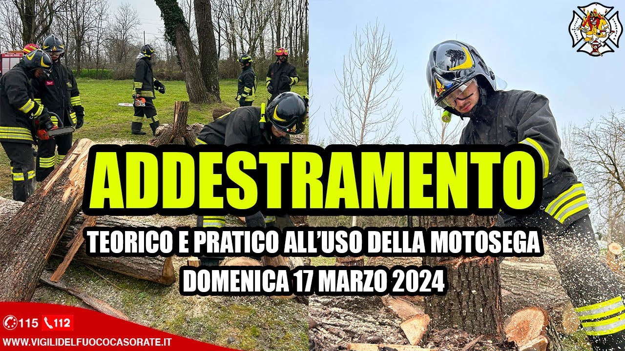 🚒🔥 ADDESTRAMENTO TEORICO E PRATICO ALL'USO DELLA MOTOSEGA - VIGILI DEL FUOCO 🔥🚒