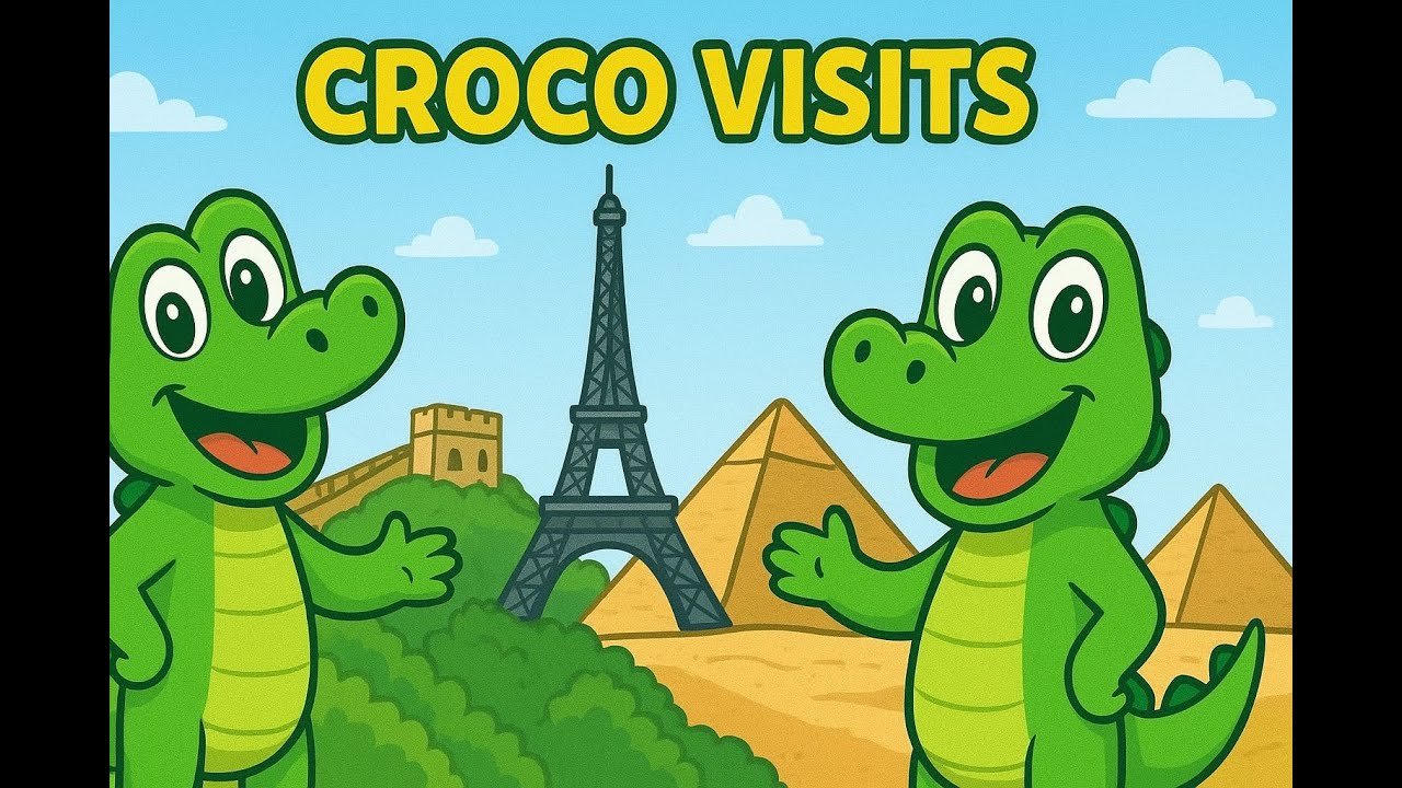 ✈️🐊 Join Croco on a magical world adventure! #paris #china #poemforkids #crocoboo #kidsfun #cartoon