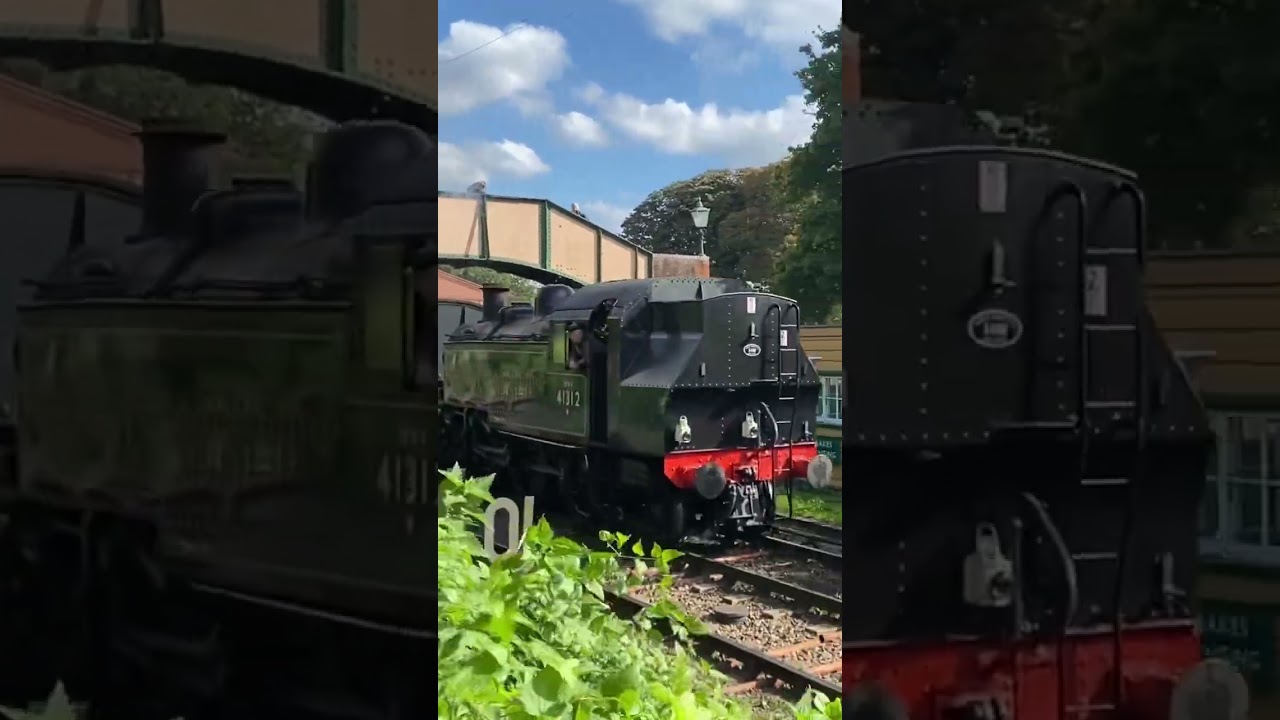 Ivatt 2MT 41312 passing through ropley with a freight service (the watercress line)