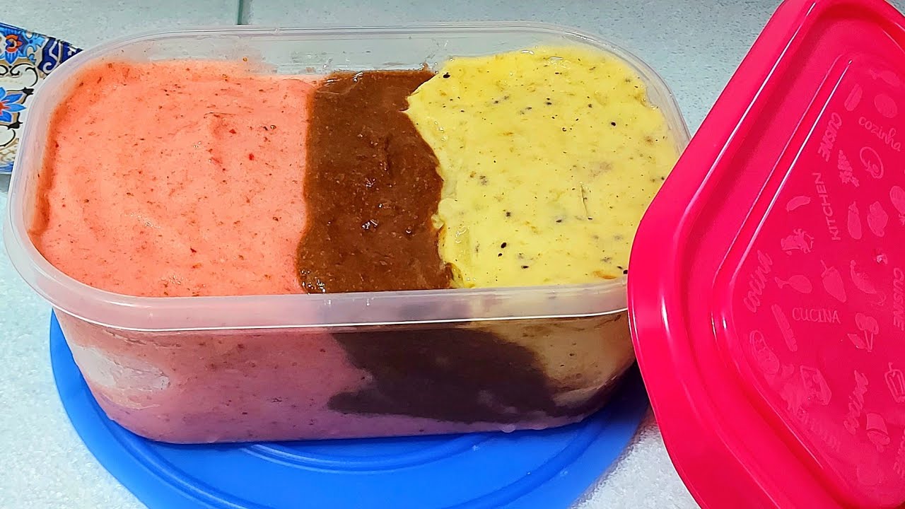 🍨HELADO CASERO DE FRUTA🍓🥝🍌🍯 SIN AZÚCAR ❌️SIN NATA❌️SIN HELADERA // BEATRIZ COCINA