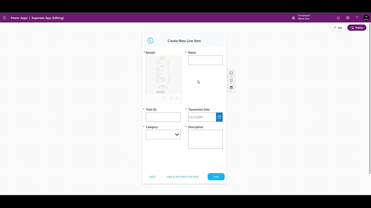 Expense Reporting with AI Receipt Scanning &ndash; Power Apps