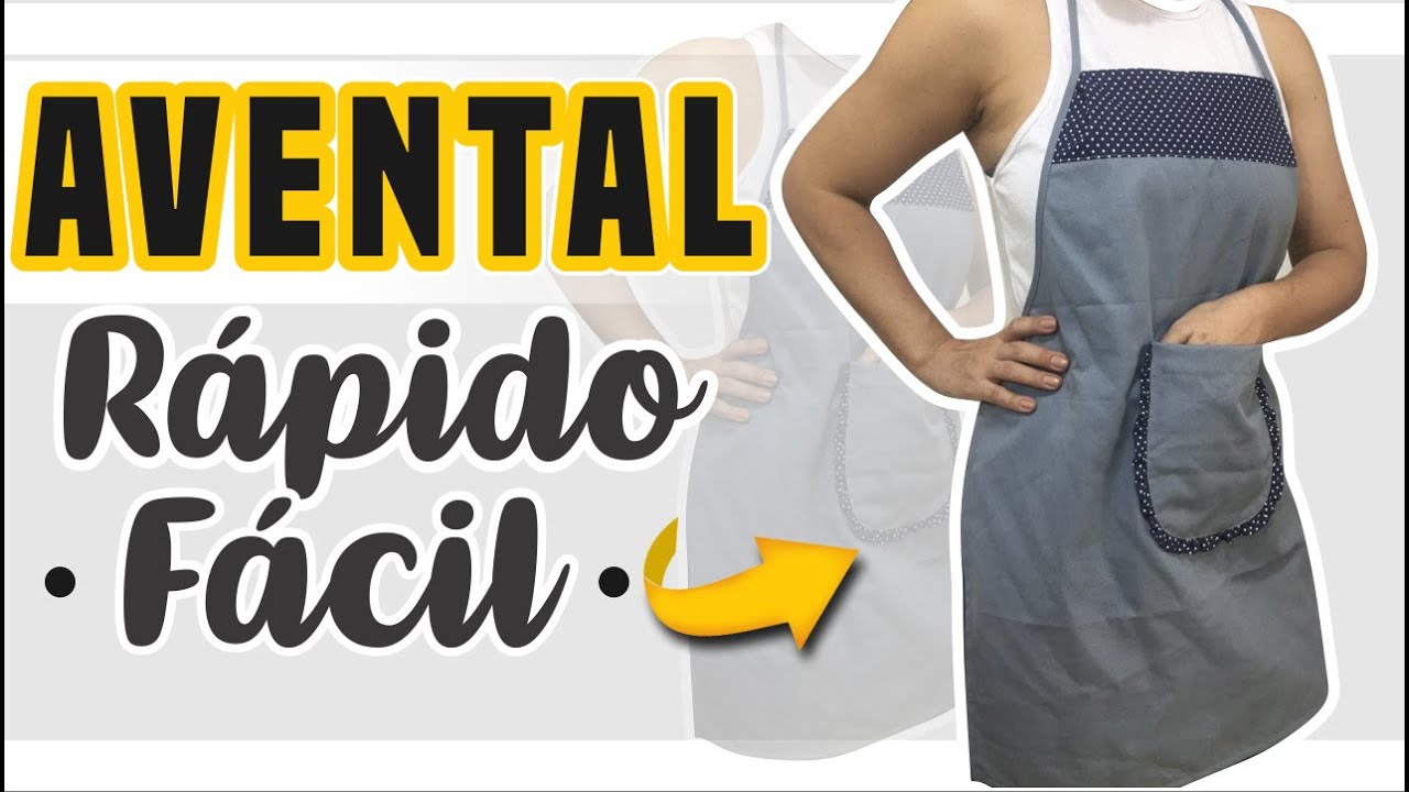 Como Fazer Avental de Cozinha / Tecido | Molde Fácil