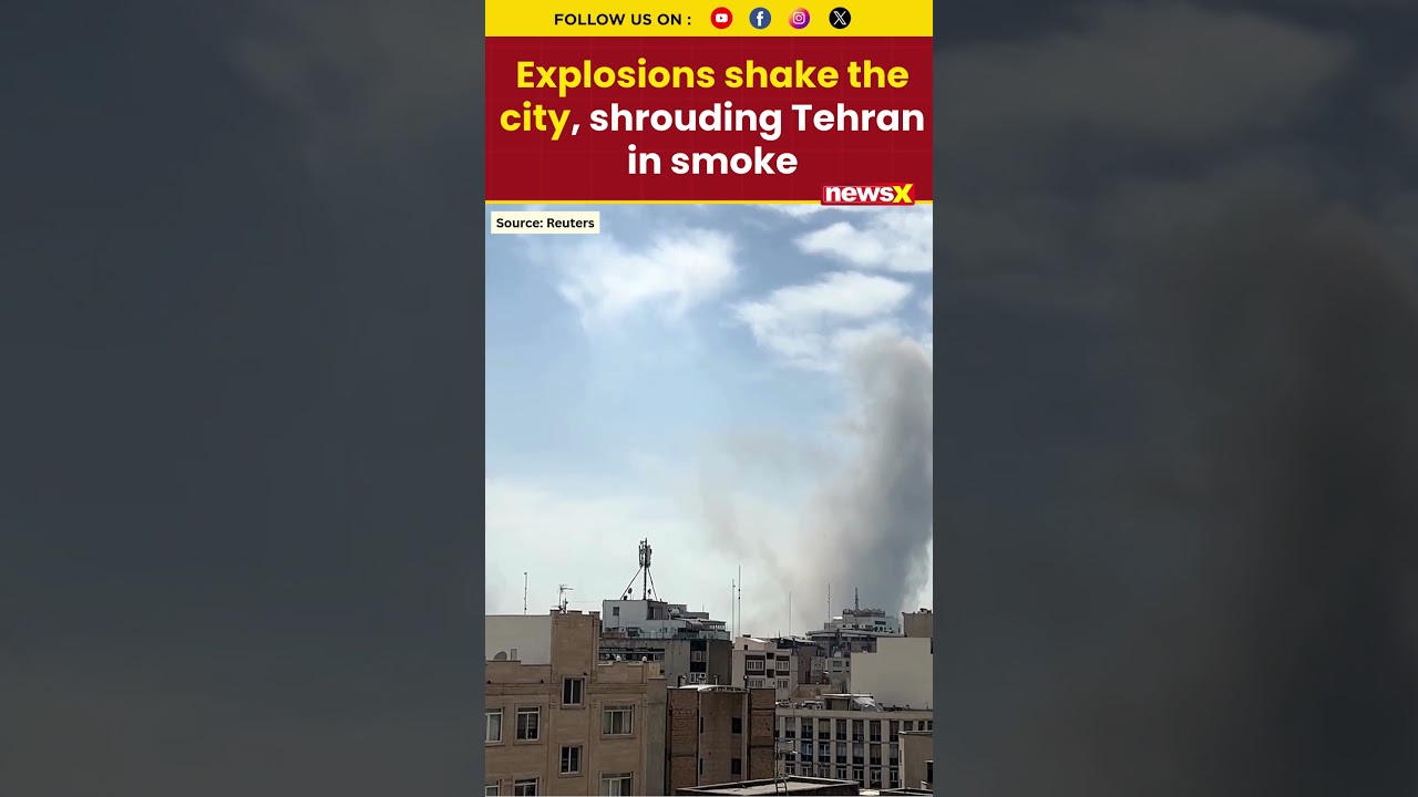 #watch | Tehran’s Sky Engulfed in Smoke After Massive Strikes #tehran #israelstrikes #shorts