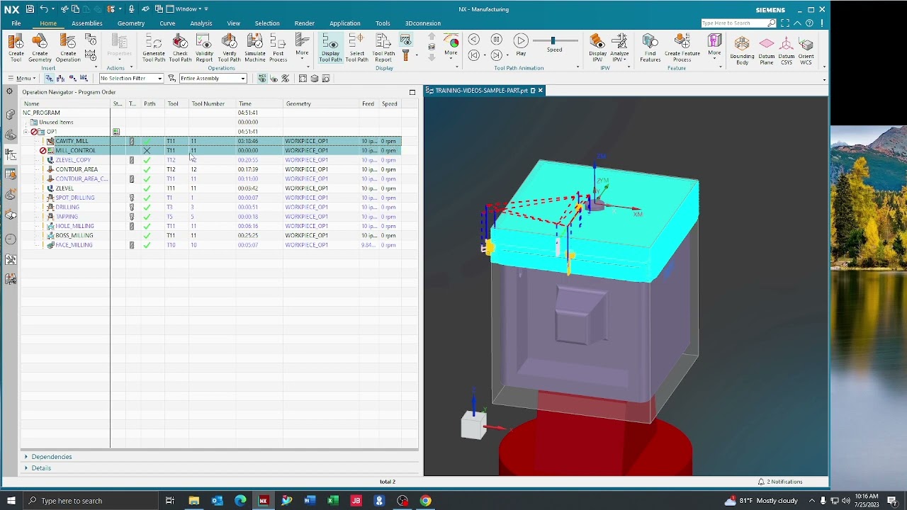 Siemens NX 2206    How To Make A Mill Control Operation