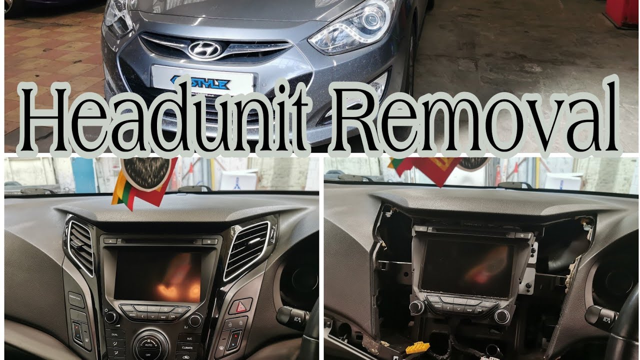 Снятие заводского головного устройства Hyundai i40 2012 года.