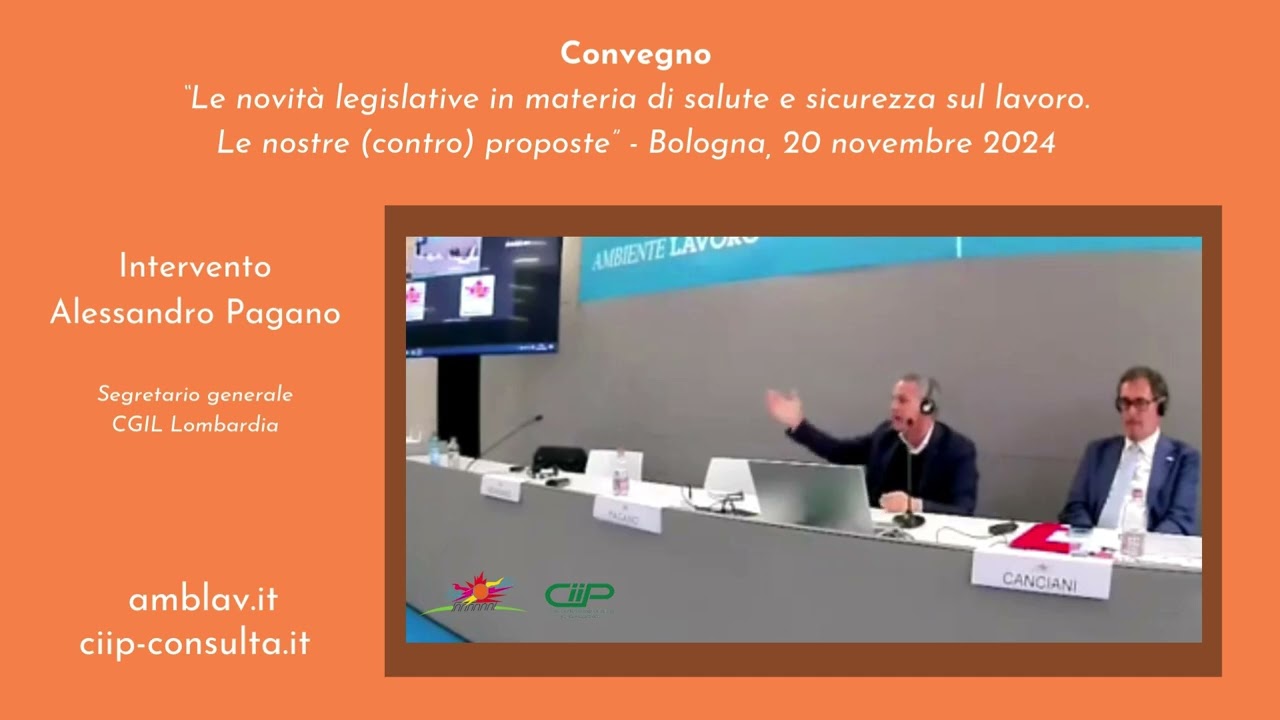 Alessandro Pagano Convegno “Le novità legislative in materia di salute e sicurezza sul lavoro