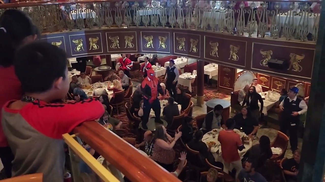 YMCA dance during dinner on the Carnival Spirit Alaska Cruise